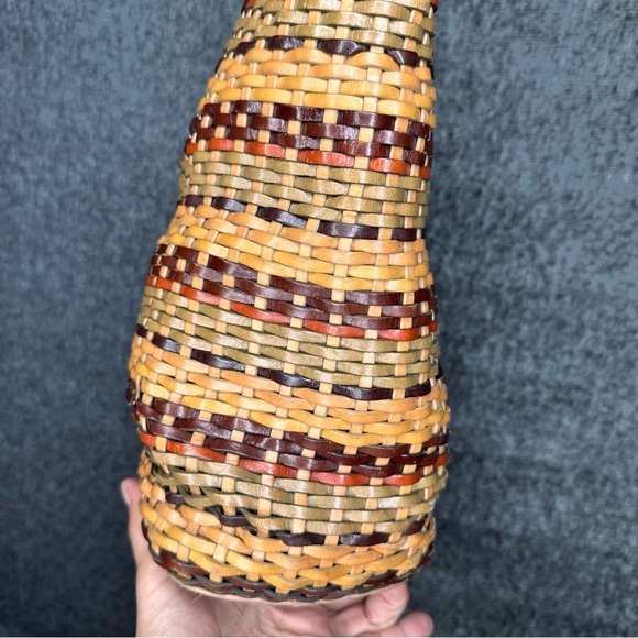 Fossil Woven Leather Y2K Mini Handbag Shoulder Bag‎ Basketweave Boho 75082 - Picture 5 of 9